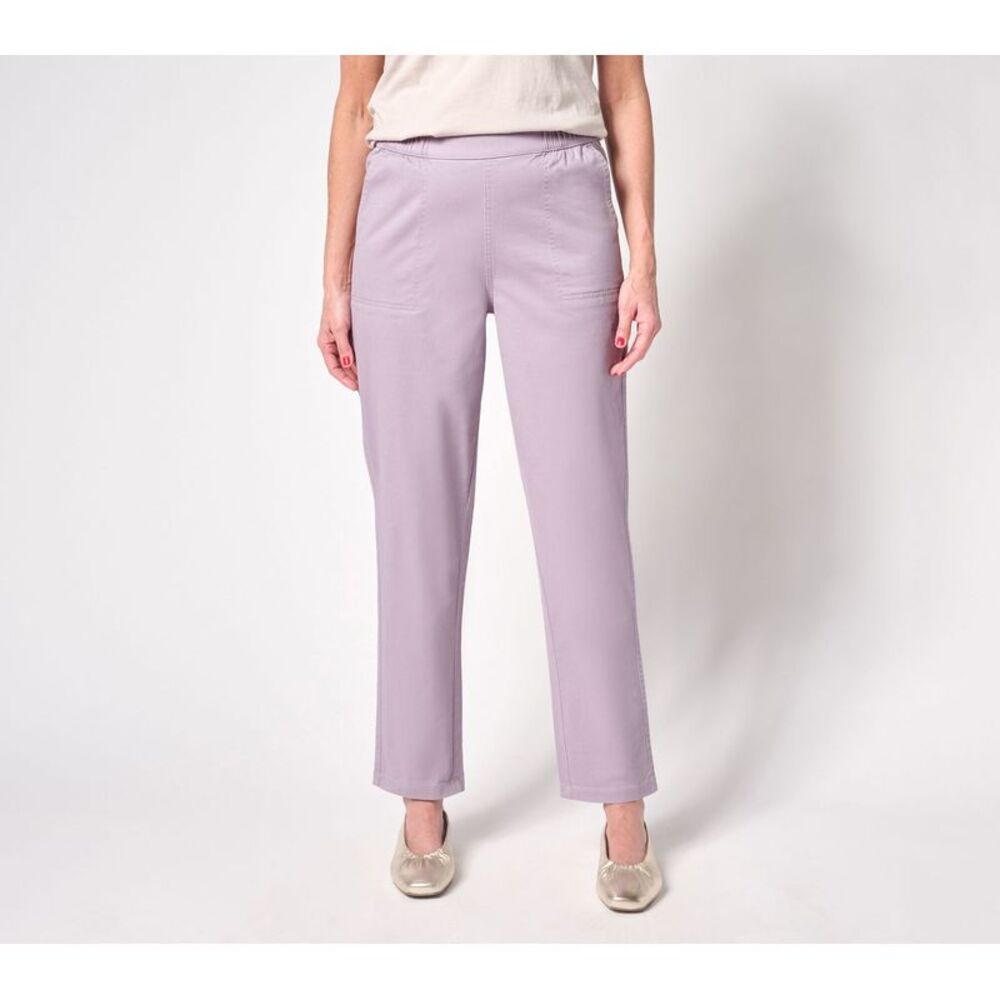 Liberare Women's Pants Sz L Tall Denim & Co. EasyWear Twill Purple A632373